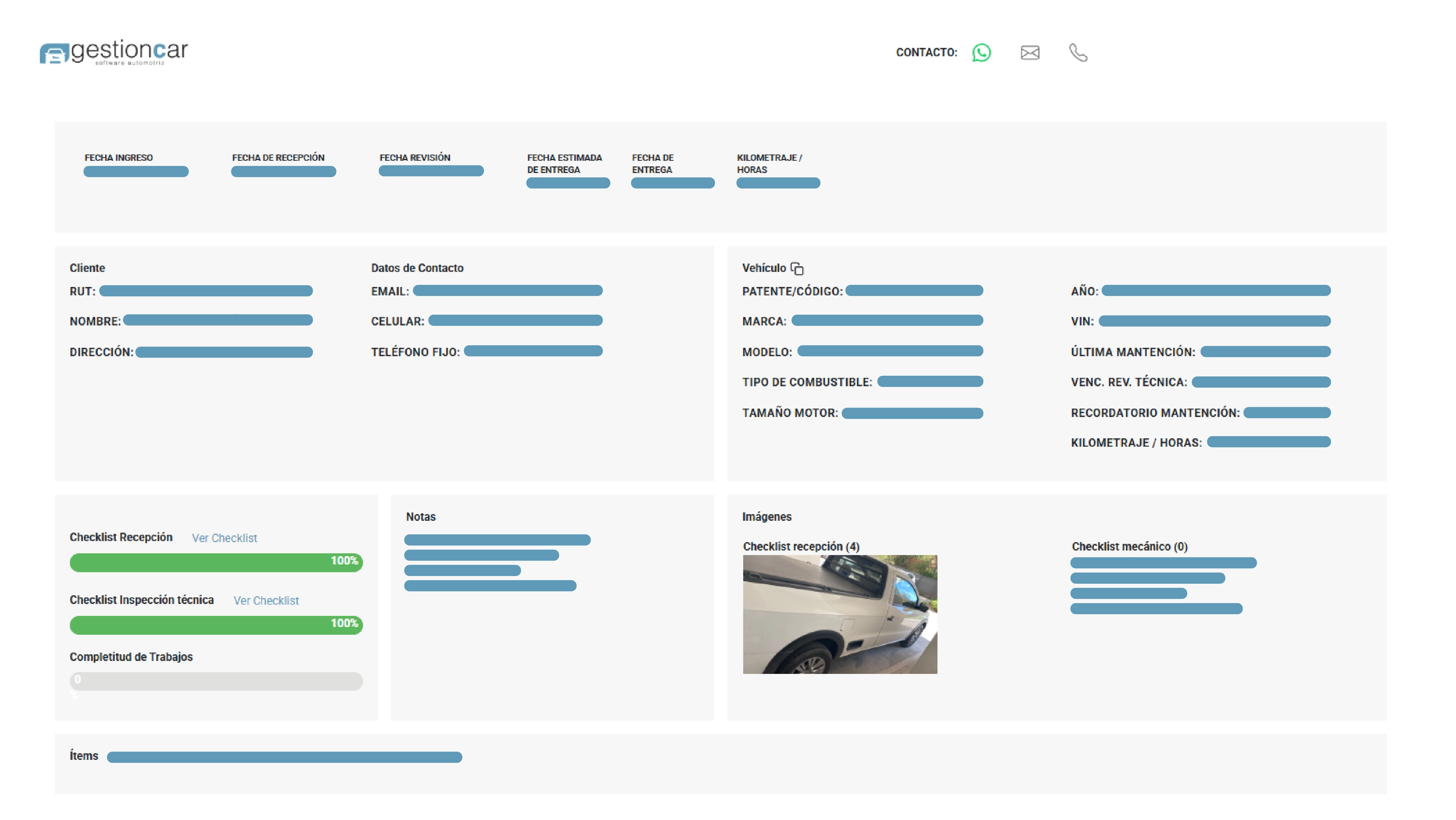 Captura de pantalla de Gestión Completa de Trabajos de Desabolladura y Pintura